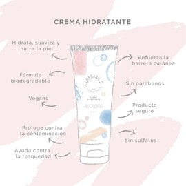 OH! GANICS Pack de Crema Hidratante Para Bebés de 250 gr Nutrición Suavidad y Cuidado para la Piel Delicada y Shampoo & Gel de Ducha en Espuma para Li