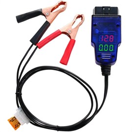 OBD2 Car Memory Saver Protection Connector Auto Computer ECU Power Off Protector Automotive Battery Leak Detection Kit 12V SAE Quick Release Adapter with Digital Display (Blue with Digital Display)