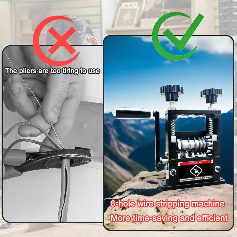 Manual Wire Stripper Machine,Drill Powered Hand Crank Wire Stripper Tool