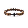Caiyao 8MM Ornament Lava Volcanic Stone Beads Turquoise Cross Elastic