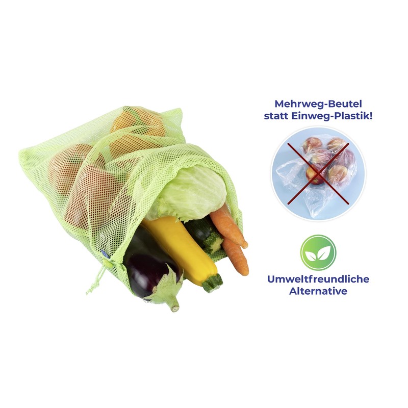 Maximex Reusable Bags, Set of 5 Reusable Fruit and Vegetable