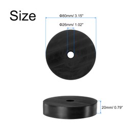 QUARKZMAN Rubber Washers Rubber Spacers Rubber Rings 80 mm Outer Diameter x 12 mm Inner Diameter x 20 mm Height, Round Thick Rubber Discs Anti Vibration Spacers, Pack of 4