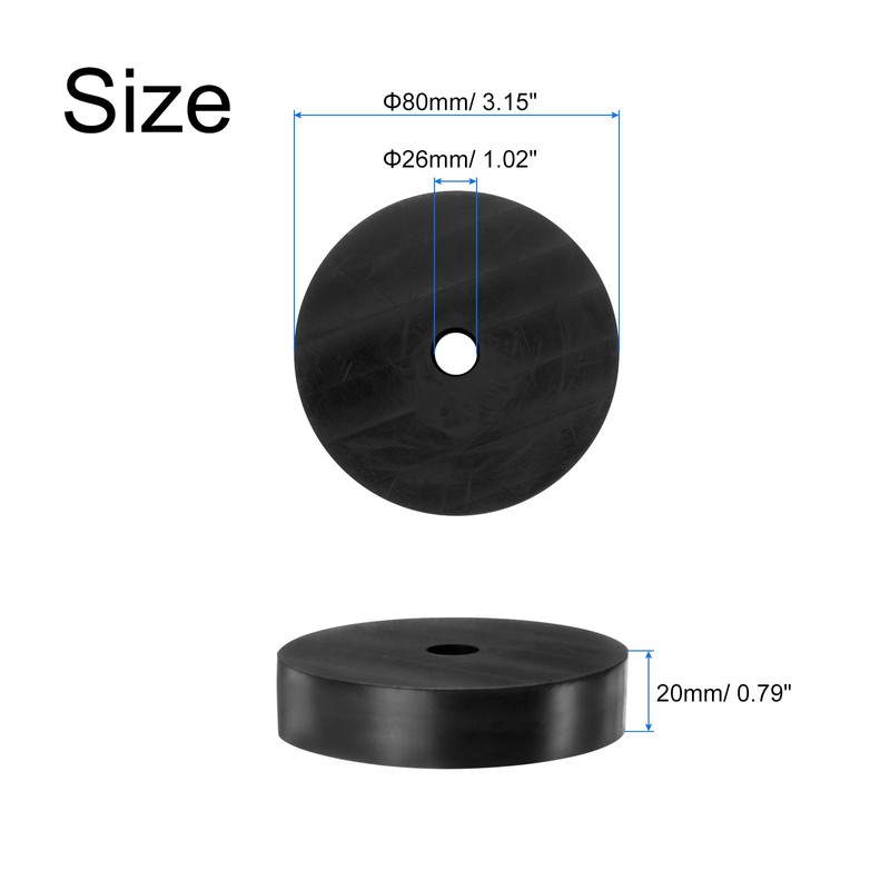 QUARKZMAN Rubber Washers Rubber Spacers Rubber Rings 80 mm Outer