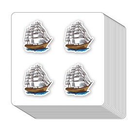 Sailing Boat Stickers 1in for Scrapbooking, Arts, Craft, Kids DIY, Calendars Journals 80-Pack