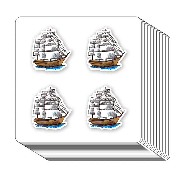 Sailing Boat Stickers 1in for Scrapbooking, Arts, Craft, Kids DIY,