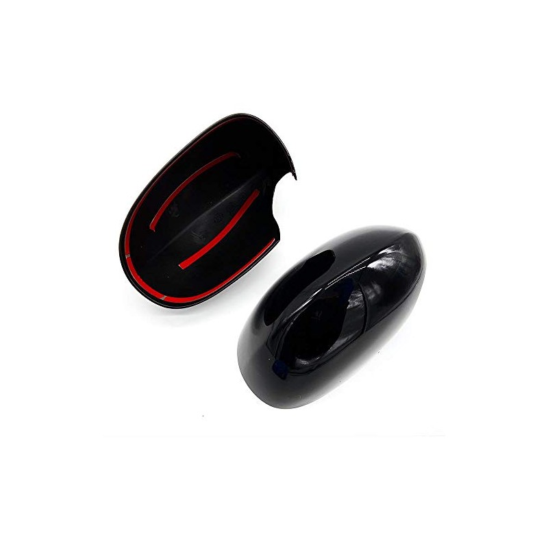 S SIZVER Glossy-Black Series Full Door Mirror Covers Overlay Compatible