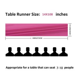 flohar 12Pack 9ft Chiffon Table Runner 14x108 Inch Sheer Romantic Table Runner for Wedding Birthday Party Bridal Shower Outdoor Decoration-Fuchsia