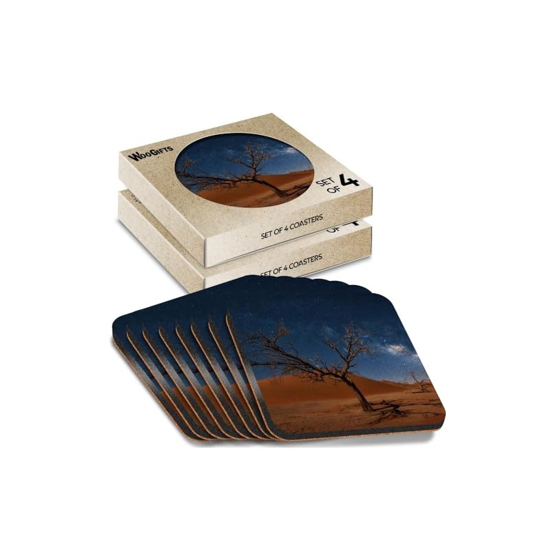 8 x Square Coasters - Milky Way over Dune 45