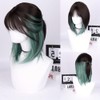 Pelucas Corta Mujer, Peluca con Fleco y Mechas, Cabello Sintético