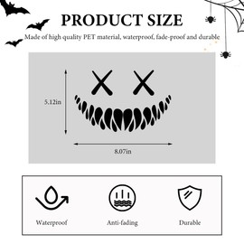DXNQ Demon Smile Car Sticker, Waterproof Devil Smiley Shape Car Decal for Rear Windshield, Automotive Reflective Demon Smile Sticker for Car Truck SUV, Universal Car Accessories (Black)