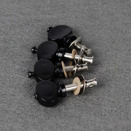 FLEOR 4pcs Black Ukulele Tuning Pegs Pin Machines Tuners String Tuning Keys Heads Knobs