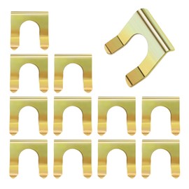 awlbed 12 PCS Car Brake Line Metal Holder, Gear Line Handbrake Line Fixing Plate, U-shaped Brake Hose Bracket, Universal for Most Cars (Gold)