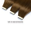 SURNEL Haarverlängerung, Echthaar, selbstklebend, #4, mittelbraun, 35,6 cm, 20 Stück/50