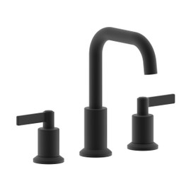 Derengge Matte Black Bathroom Faucet,Two Handle Widespread Bathroom Sink Faucet with Pop up Drain,8 Inch Lavatory Faucet 3 Hole,LF-3288-MT