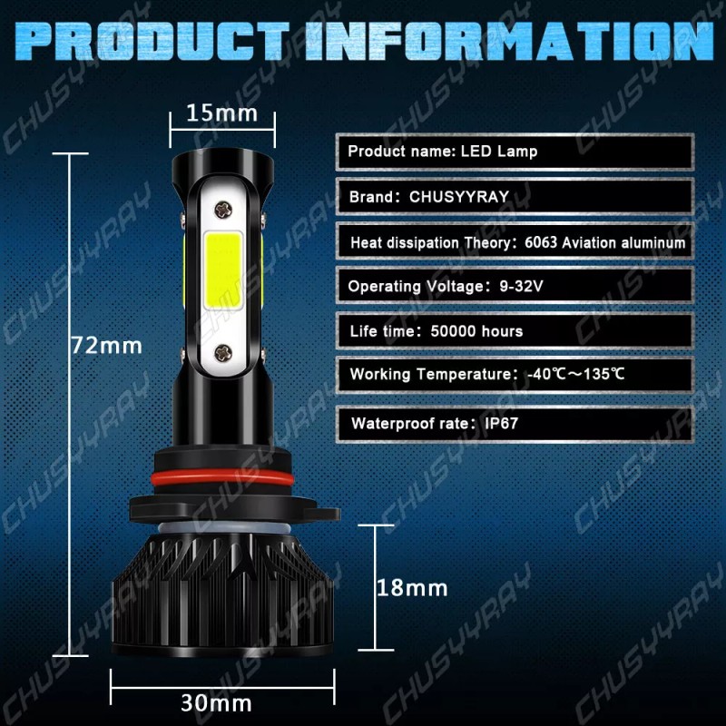 CHUSYYRAY White For Jeep Compass 2016-2020 6Pcs LED Headlight Kit