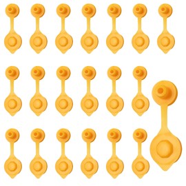 30 PCS Gas Can Vents for Plastic Gas Cans, Yellow Fuel Gas Can Jug Vents, Flexible Pour Nozzle with Vent Cap, Gas Can Cap for Most of The Cans Old Style Water Gas Jug (Yellow)