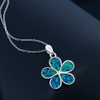 Gem Stone King 925 Sterling Silver Created Blue Opal Flower