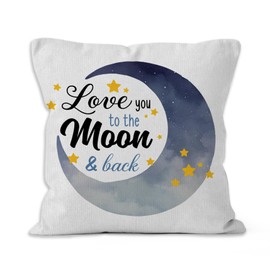 VRW I Love You to The Moon and Back Throw Pillow Covers, Moon Pillow Covers, Love Decorative Pillow Covers for Kids Childs Room Decor, Love Gifts for Childs, Galaxy Stars Decor Pillow Covers 18x18