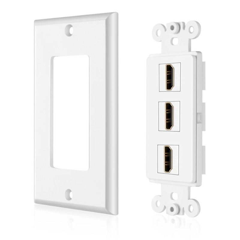 CE Compass HDMI Wall Plate (3 Port, White) HDMI Socket