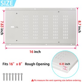 Foundation Vent Cover Crawl Space Vent Cover for Foundation Garage Attic Home Improvement,16” x 8.7” Outdoor Crawl Space Air Wall Vent Cover with Damper&Screen to Reduce Moisture,White,3PK