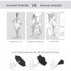 Reverse Durable Umbrella, Windproof and Reversible Double-Layer Inverted Umbrella for