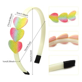 Candygirl Glitter Headbands for Girls and Women Rainbow Gilrs Hair Band Stripe Sequin Hear Bow Alice Bands Kids Hair Accessories Heart Star Shape