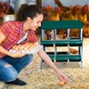Chicken Nesting Box，Green 6 Hole Chicken Laying Box with Bracket,