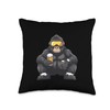 Ski Gorilla With Beer | Apres Ski Comic Throw Pillow