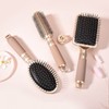 Portable Rose Air Cushion Massage Comb - Anti-Static, for Long Hair & Scalp, Stylish for Women Gold + Comfortable Oval Comb 20ea
