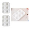 8Pcs 6 Wells White Art Paint Tray Palette Artist Paint