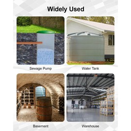 Sump Pump Alarm, High Water Leak Detection with 110dB Loud Alarm & LED Indicator, 10ft Probe Cable, DC 12V Safety Power, for Basements, Septic Tanks, Sumps, Indoor & Outdoor Warning Systems