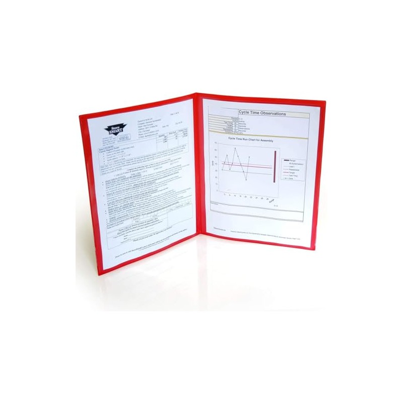 StoreSMART - Red Plastic Four Pocket Presentation Folders - 50-Pack