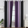Estelar Textiler Purple and Black Ombre Blackout Curtains for Bedroom,