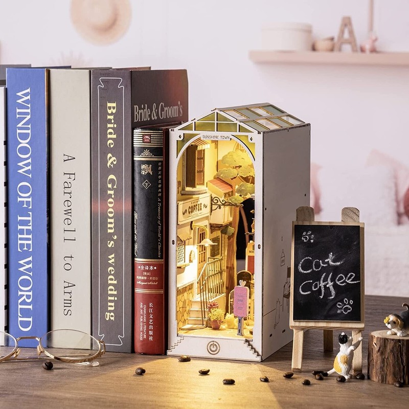 Rolife Sunshine Town 3D Wooden DIY Miniature 1:24 Dollhouse Book