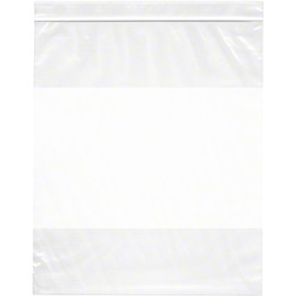 Plymor 10" x 12" (Case of 1,000), 2 Mil with White-Block Zipper Reclosable Plastic Bags