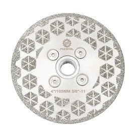 Diamond Cutting Grinding Disc 4''(105mm) - FOCSTOL Electroplated Single Side Diamond Blade with 5/8"-11 Flange for Granite Marble Porcelain Ceramic Tile for Angle Grinder