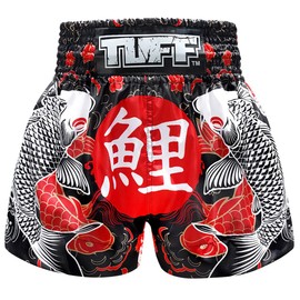 Tuff - Pantalones cortos para entrenamiento de artes marciales boxeo, Muay Thai, gimnasio, Tuf-ms638-blk, XX-Large