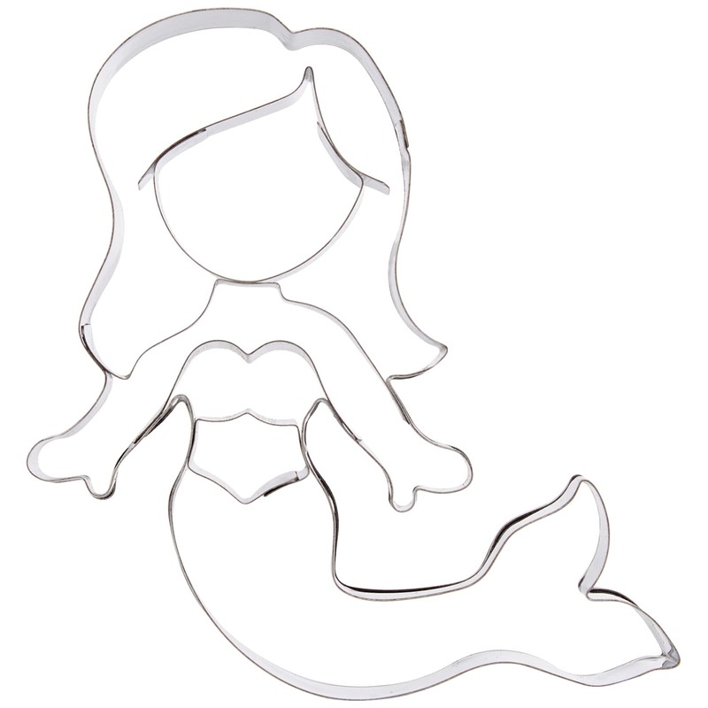 Birkmann 1010720110 Floating Mermaid Cookie Cutter, 9 cm, synthetic, Grey,