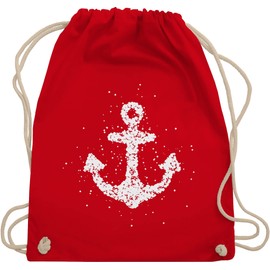 Shirtracer - Gym Bag Backpack - Art - Anchor Sailors North Sea Maritime Baltic Sea Anchor Love, 2 red
