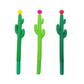 Liiqin 3 Stück 0,5 mm Schwarze Tinte,Kaktusform Gelschreiber,Fineliner,Gelstifte,Gel Pens,School Supplies,Cute Stationary für Tagebuch, Notizen