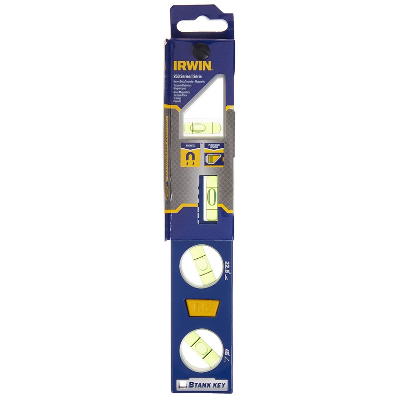 Irwin 1794153 250 Magnetic Torpedo Level, 9-Inch, Blue