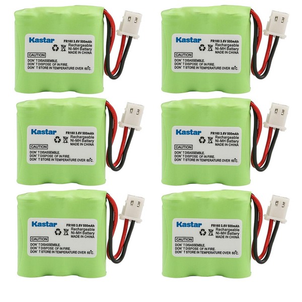 Kastar 6-Pack Ni-MH Battery 2/3AAA 3.6V 500mAh Replacement for Eton