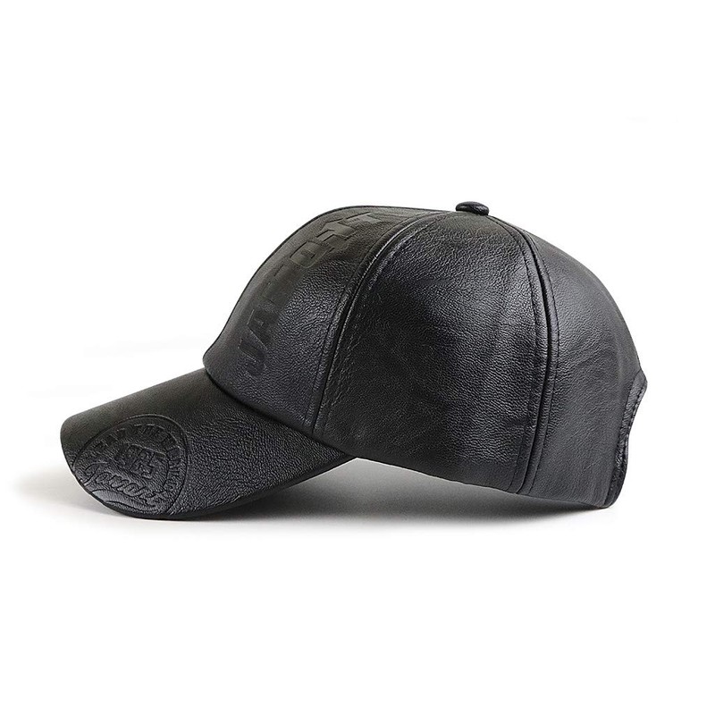 Elwow Men's PU Leather Embossing Baseball Cap Trucker Driver Hat