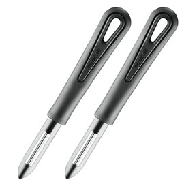 Westmark Gentle, 280622E3 Peelers with Fixed Blade, Plastic/Stainless Steel, Black, Set of 2