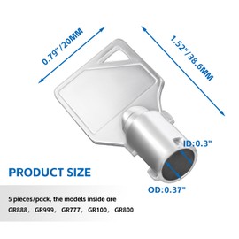 GR777 & GR800 & GR888 & GR100 & GR999 Washer Dryer Machine Key for Greenwald Speed Queen Commercial, Coin Laundry Machine Keys Set of 5