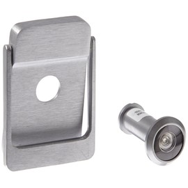 Rockwood 614V.26D Brass Door Knocker with Door Viewer, 2-1/8" Width x 3" Height, Satin Chrome Plated Finish