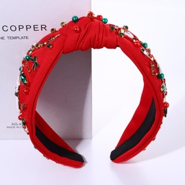 MOLOCH Christmas Headband for Women Christmas Tree Bow Snowflake Knotted Headband Jeweled Crystal Xmas Headband Christmas Decorations Gifts