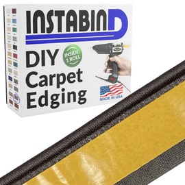 Instabind Carpet Binding - Regular Style & Rug Edge Binding, Ideal for Area Rugs, Durable Hold, DIY Carpet Finishing Edge - Graphite, 54 ft Rolls