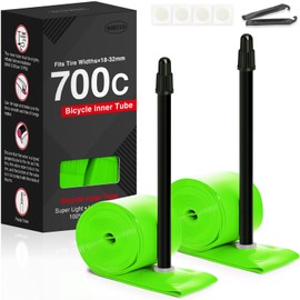 MOHEGIA 2 Pack TPU Tube Road Bike 700C: Ultra Lightweight 700 x 18-32C Inner Tube 35g Presta Valve Length 3.3 inches (85 mm) - Bicycle Tube + Tire Lever + Repair Kit + Japanese Instruction Manual