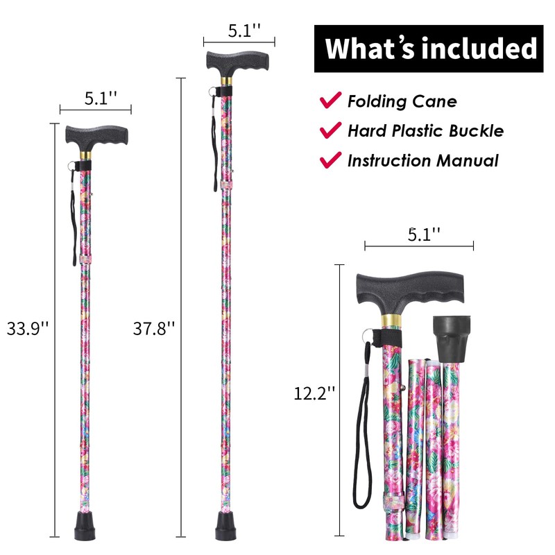 Cane for Women for Stability, Sleek, Lightweight Walking Cane for